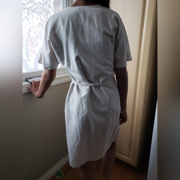 Babaton Wallace Linen Cotton Wrap Dress XS - Picture 7 of 7